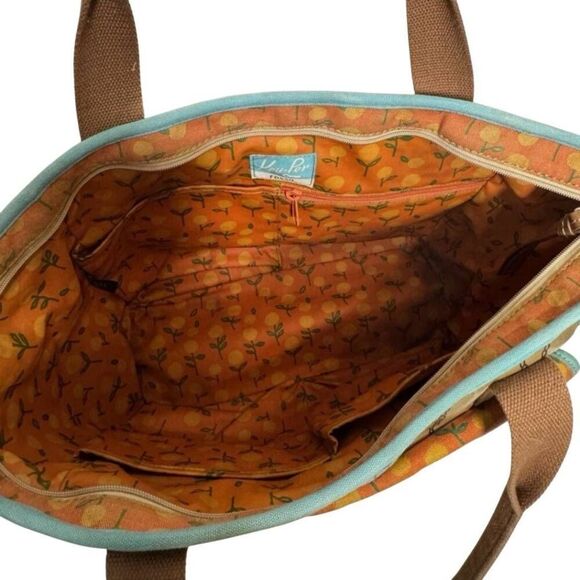 Fossil Tote Shoulder Bag Large Canvas Key Per Bird Cage - Picture 3 of 15